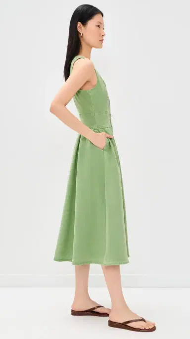Hunter Bell Thompson Dress Leaf Green Denim | Thumbnail 4 Hunter Bell Thompson Dress Leaf Green Denim | Thumbnail 4