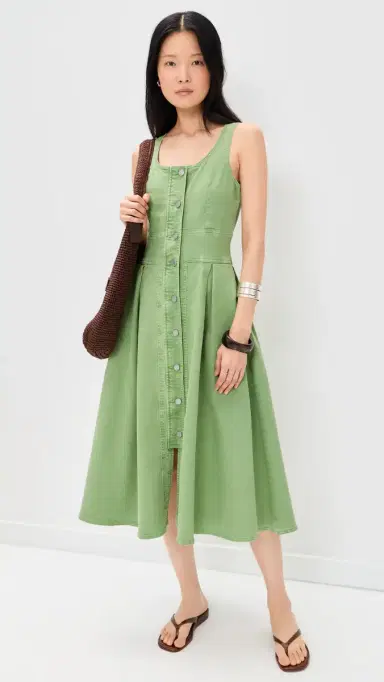 Hunter Bell Thompson Dress Leaf Green Denim | Thumbnail 5 Hunter Bell Thompson Dress Leaf Green Denim | Thumbnail 5