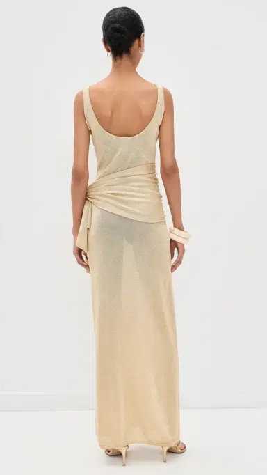 4th & Reckless Aria etallic Knitted axi Dress Gold | Thumbnail 3 4th & Reckless Aria etallic Knitted axi Dress Gold | Thumbnail 3