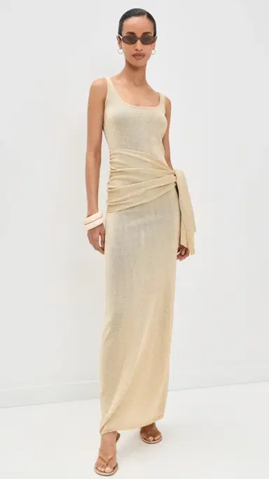 4th & Reckless Aria etallic Knitted axi Dress Gold | Thumbnail 5 4th & Reckless Aria etallic Knitted axi Dress Gold | Thumbnail 5