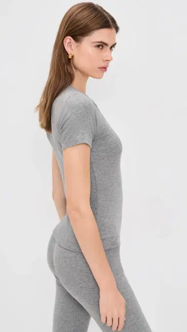 ATM Anthony Thomas Melillo Modal Rib Henley Top Medium Heather Grey L | Thumbnail 4 ATM Anthony Thomas Melillo Modal Rib Henley Top Medium Heather Grey L | Thumbnail 4