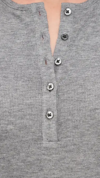 ATM Anthony Thomas Melillo Modal Rib Henley Top Medium Heather Grey L | Thumbnail 6 ATM Anthony Thomas Melillo Modal Rib Henley Top Medium Heather Grey L | Thumbnail 6