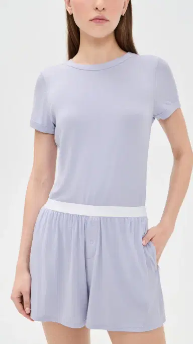 Lunya oft Modal Rib Tee Shorts et Quiet Lilac | Thumbnail 2 Lunya oft Modal Rib Tee Shorts et Quiet Lilac | Thumbnail 2