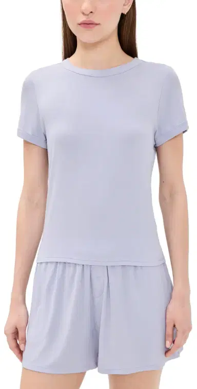 Lunya oft Modal Rib Tee Shorts et Quiet Lilac | Thumbnail 1 Lunya oft Modal Rib Tee Shorts et Quiet Lilac | Thumbnail 1