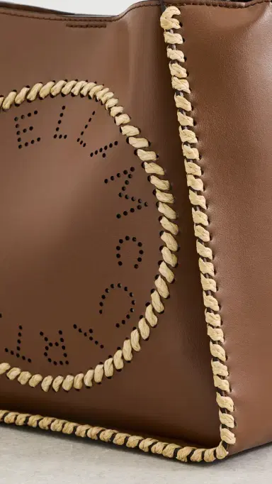 Stella McCartney Raffia Trim Crossbody Bag Tan One Size | Thumbnail 5 Stella McCartney Raffia Trim Crossbody Bag Tan One Size | Thumbnail 5