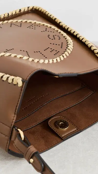 Stella McCartney Raffia Trim Crossbody Bag Tan One Size | Thumbnail 6 Stella McCartney Raffia Trim Crossbody Bag Tan One Size | Thumbnail 6