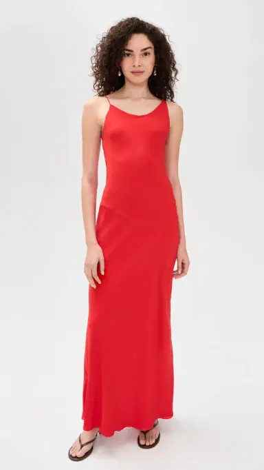 STAUD Toluca Silk Dress Red Rose | Thumbnail 2 STAUD Toluca Silk Dress Red Rose | Thumbnail 2