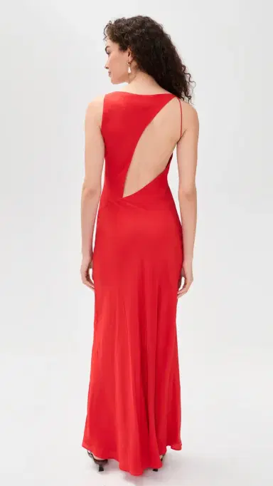 STAUD Toluca Silk Dress Red Rose | Thumbnail 3 STAUD Toluca Silk Dress Red Rose | Thumbnail 3