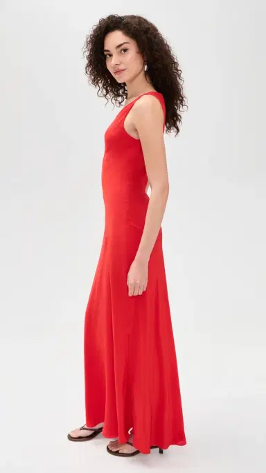 STAUD Toluca Silk Dress Red Rose | Thumbnail 4 STAUD Toluca Silk Dress Red Rose | Thumbnail 4