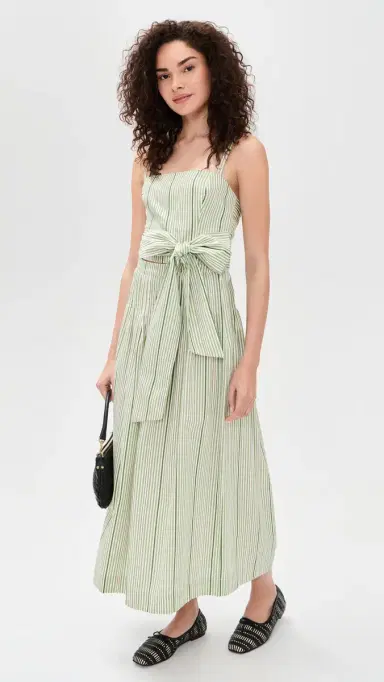 Hill House Home The Miranda Top Green Jacquard Stripe | Thumbnail 5 Hill House Home The Miranda Top Green Jacquard Stripe | Thumbnail 5