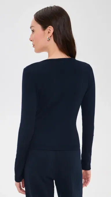 DONNI. The Baby Rib Crisscross Top Navy | Thumbnail 3 DONNI. The Baby Rib Crisscross Top Navy | Thumbnail 3