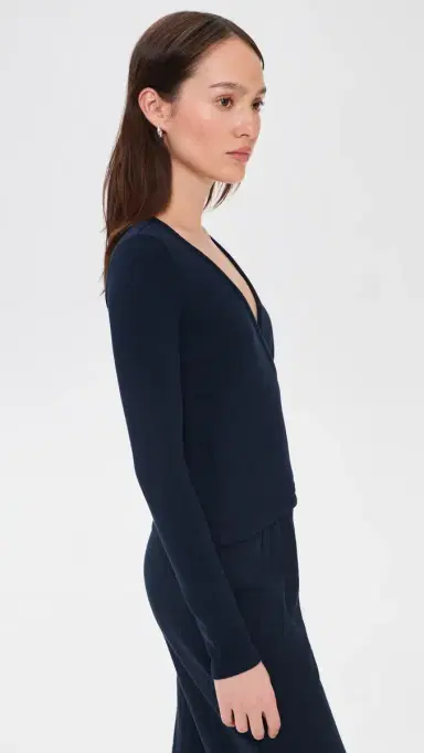 DONNI. The Baby Rib Crisscross Top Navy | Thumbnail 4 DONNI. The Baby Rib Crisscross Top Navy | Thumbnail 4
