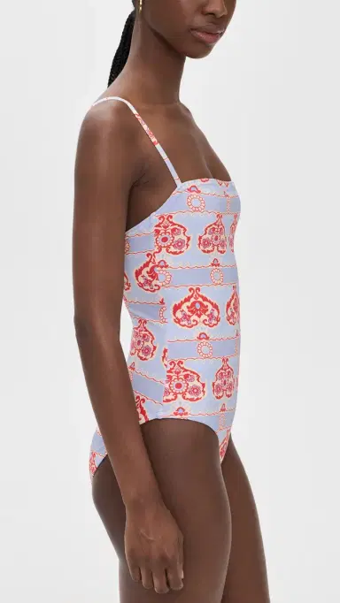 Hill House Home The Giana One Piece Poppy Damask Stripe | Thumbnail 4 Hill House Home The Giana One Piece Poppy Damask Stripe | Thumbnail 4
