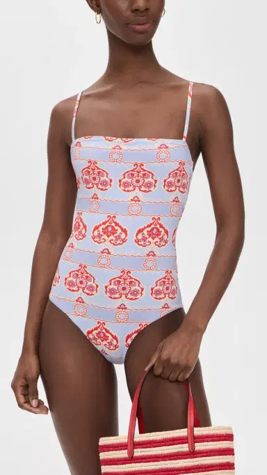 Hill House Home The Giana One Piece Poppy Damask Stripe | Thumbnail 5 Hill House Home The Giana One Piece Poppy Damask Stripe | Thumbnail 5