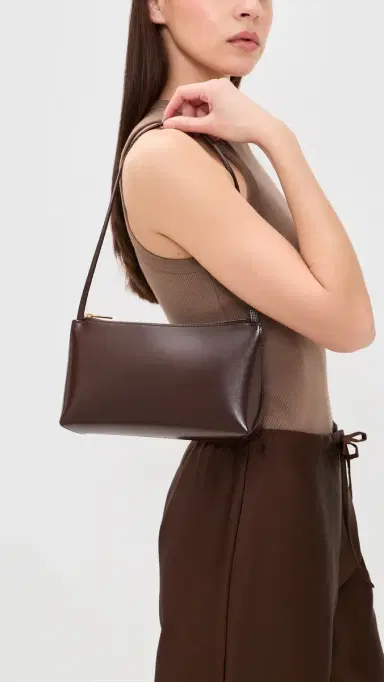 MANSUR GAVRIEL Gaia Shoulder Bag Chocolate/Warm Grey One Size | Thumbnail 3 MANSUR GAVRIEL Gaia Shoulder Bag Chocolate/Warm Grey One Size | Thumbnail 3