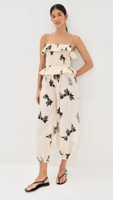 Alix of Bohemia Vera Black Tie Jumpsuit Off-White | Thumbnail 2 Alix of Bohemia Vera Black Tie Jumpsuit Off-White | Thumbnail 2