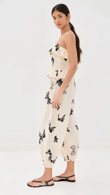 Alix of Bohemia Vera Black Tie Jumpsuit Off-White | Thumbnail 4 Alix of Bohemia Vera Black Tie Jumpsuit Off-White | Thumbnail 4