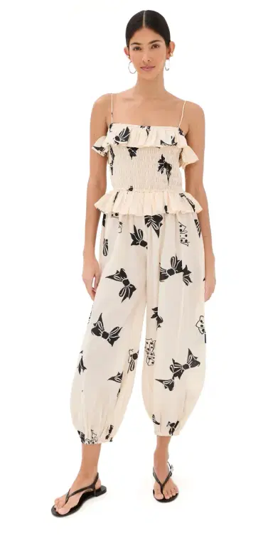 Alix of Bohemia Vera Black Tie Jumpsuit Off-White | Thumbnail 1 Alix of Bohemia Vera Black Tie Jumpsuit Off-White | Thumbnail 1
