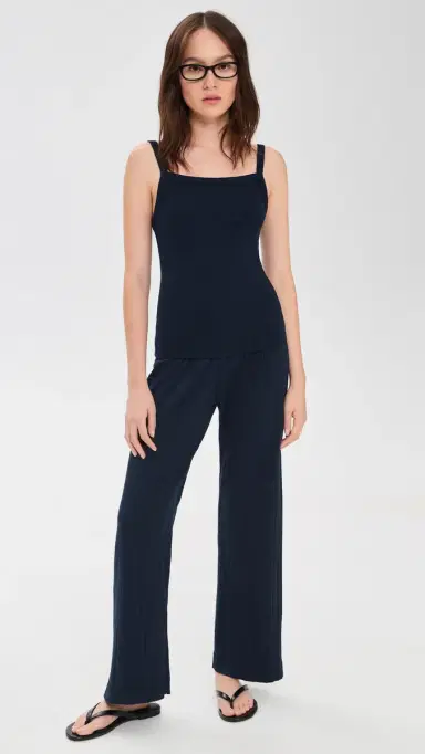 DONNI. The Pointelle Simple Crop Pants Navy | Thumbnail 5 DONNI. The Pointelle Simple Crop Pants Navy | Thumbnail 5
