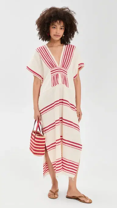 Lemlem Gasira V Neck Caftan | Thumbnail 5 Lemlem Gasira V Neck Caftan | Thumbnail 5