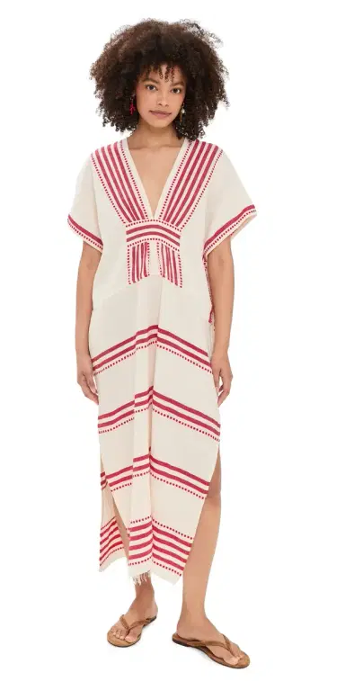Lemlem Gasira V Neck Caftan | Thumbnail 1 Lemlem Gasira V Neck Caftan | Thumbnail 1