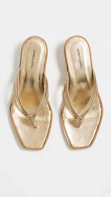 Andrea Gomez Fern Sandals Gold Leather | Thumbnail 5 Andrea Gomez Fern Sandals Gold Leather | Thumbnail 5