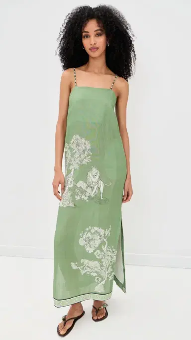 Las Sureñas Botanical Maxi Dress Green | Thumbnail 2 Las Sureñas Botanical Maxi Dress Green | Thumbnail 2