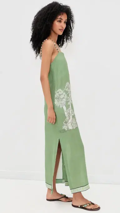 Las Sureñas Botanical Maxi Dress Green | Thumbnail 4 Las Sureñas Botanical Maxi Dress Green | Thumbnail 4