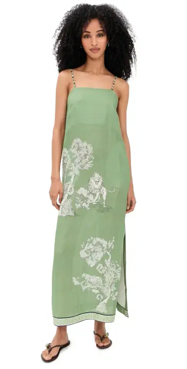 Las Sureñas Botanical Maxi Dress Green | Thumbnail 1 Las Sureñas Botanical Maxi Dress Green | Thumbnail 1