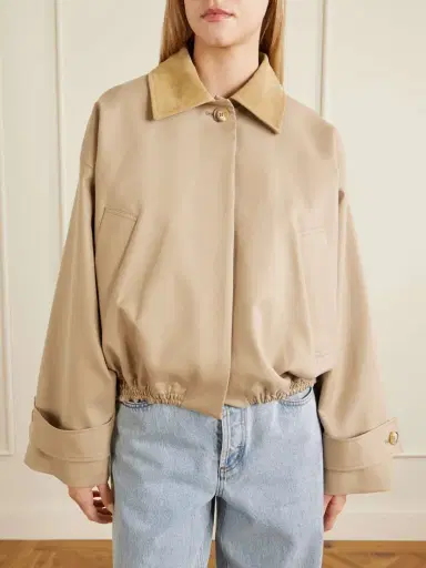 RÓHE Suede-trimmed Cotton Blouson Jacket | Thumbnail 3 RÓHE Suede-trimmed Cotton Blouson Jacket | Thumbnail 3