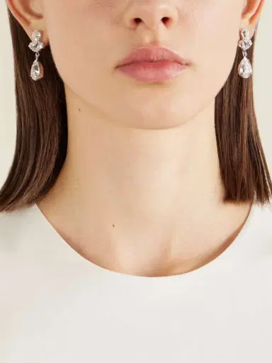 Jennifer Behr Mariza Silver-tone Crystal Earrings | Thumbnail 4 Jennifer Behr Mariza Silver-tone Crystal Earrings | Thumbnail 4