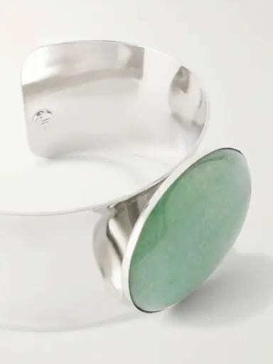 Jennifer Behr Johanna Silver-tone Aventurine Bangle | Thumbnail 4 Jennifer Behr Johanna Silver-tone Aventurine Bangle | Thumbnail 4
