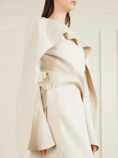Khaite Yon Scarf-detailed Draped Satin-crepe Midi Dress | Thumbnail 4 Khaite Yon Scarf-detailed Draped Satin-crepe Midi Dress | Thumbnail 4