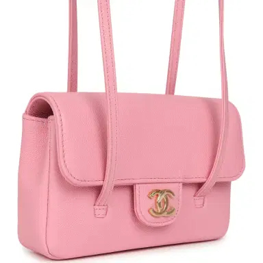 Chanel Chanel Mini Preppy Coco Clutch with Straps Pink Shiny Caviar Brushed Gold Hardware | Thumbnail 2 Chanel Chanel Mini Preppy Coco Clutch with Straps Pink Shiny Caviar Brushed Gold Hardware | Thumbnail 2