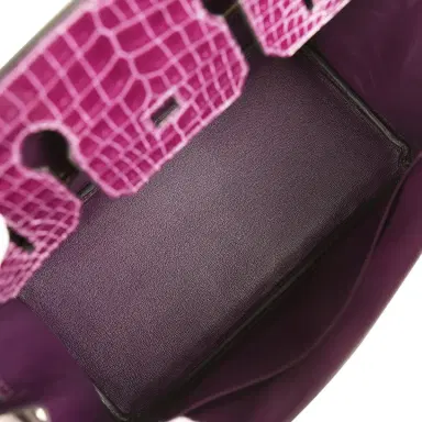 HERMÈS Hermes Birkin 30 Cassis Shiny Porosus Crocodile Gold Hardware | Thumbnail 8 HERMÈS Hermes Birkin 30 Cassis Shiny Porosus Crocodile Gold Hardware | Thumbnail 8