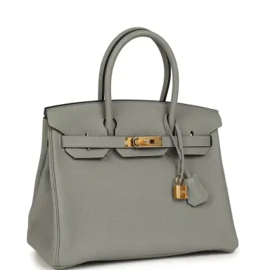 HERMÈS Hermes Birkin 30 Gris Mouette Togo Gold Hardware | Thumbnail 2 HERMÈS Hermes Birkin 30 Gris Mouette Togo Gold Hardware | Thumbnail 2