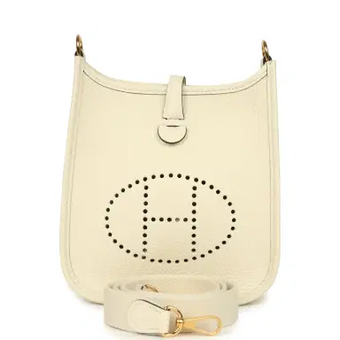 HERMÈS Hermes Evelyne TPM Cream Clemence Gold Hardware | Thumbnail 1 HERMÈS Hermes Evelyne TPM Cream Clemence Gold Hardware | Thumbnail 1
