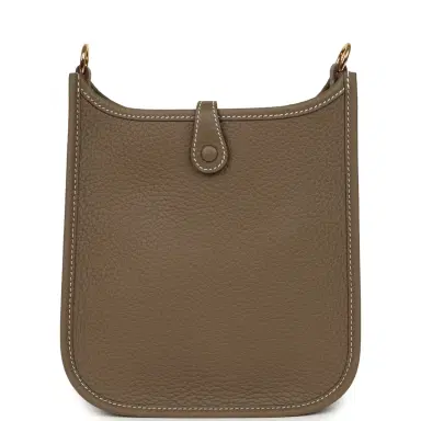 HERMÈS Hermes Evelyne TPM Etoupe Clemence Gold Hardware | Thumbnail 4 HERMÈS Hermes Evelyne TPM Etoupe Clemence Gold Hardware | Thumbnail 4