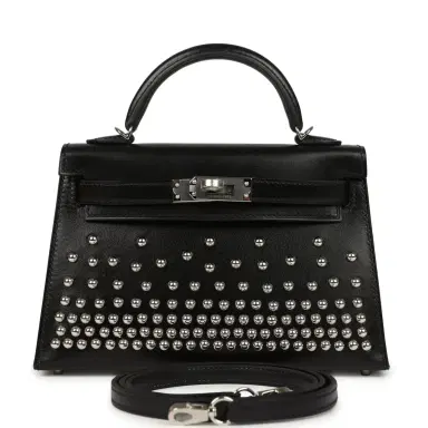 HERMÈS Hermes Kelly Sellier 20 Clouté Black Box Palladium Hardware | Thumbnail 1 HERMÈS Hermes Kelly Sellier 20 Clouté Black Box Palladium Hardware | Thumbnail 1