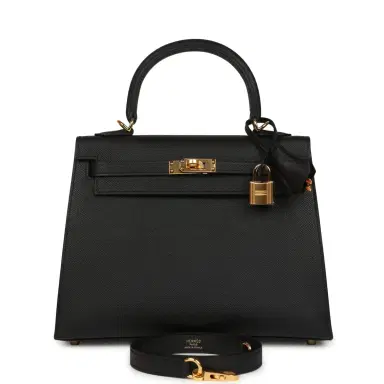 HERMÈS Hermes Kelly Sellier 25 Black Epsom Gold Hardware | Thumbnail 1 HERMÈS Hermes Kelly Sellier 25 Black Epsom Gold Hardware | Thumbnail 1