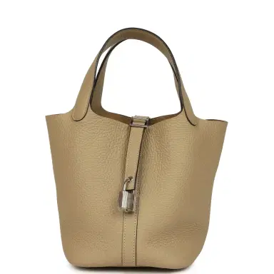 HERMÈS Hermes Picotin Lock 18 Trench Clemence Palladium Hardware | Thumbnail 1 HERMÈS Hermes Picotin Lock 18 Trench Clemence Palladium Hardware | Thumbnail 1