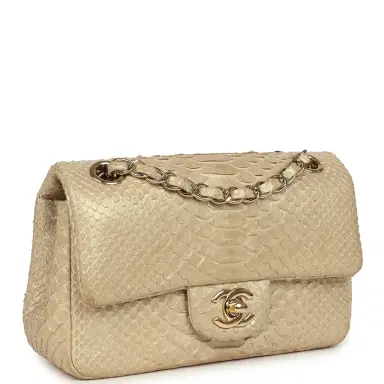 Chanel Pre-owned Chanel Mini Rectangular Flap Bag Iridescent Gold Python Gold Hardware | Thumbnail 2 Chanel Pre-owned Chanel Mini Rectangular Flap Bag Iridescent Gold Python Gold Hardware | Thumbnail 2