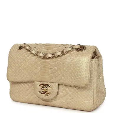 Chanel Pre-owned Chanel Mini Rectangular Flap Bag Iridescent Gold Python Gold Hardware | Thumbnail 5 Chanel Pre-owned Chanel Mini Rectangular Flap Bag Iridescent Gold Python Gold Hardware | Thumbnail 5