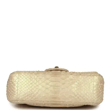 Chanel Pre-owned Chanel Mini Rectangular Flap Bag Iridescent Gold Python Gold Hardware | Thumbnail 6 Chanel Pre-owned Chanel Mini Rectangular Flap Bag Iridescent Gold Python Gold Hardware | Thumbnail 6
