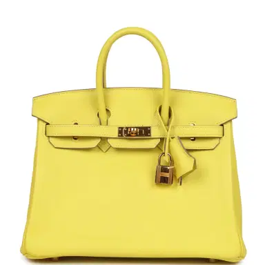 HERMÈS Pre-owned Hermes Birkin 25 Lime Swift Gold Hardware | Thumbnail 1 HERMÈS Pre-owned Hermes Birkin 25 Lime Swift Gold Hardware | Thumbnail 1