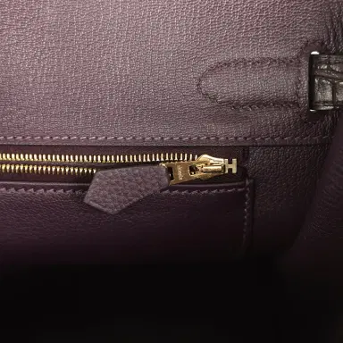 HERMÈS Pre-owned Hermes Birkin 30 Raisin Togo and Matte Alligator Touch Gold Hardware | Thumbnail 9 HERMÈS Pre-owned Hermes Birkin 30 Raisin Togo and Matte Alligator Touch Gold Hardware | Thumbnail 9