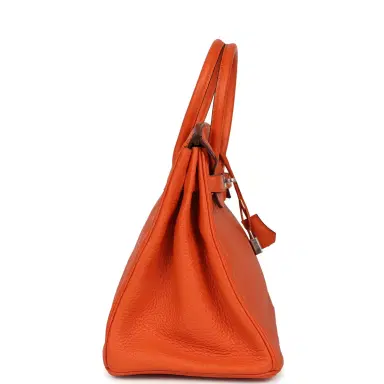 HERMÈS Pre-owned Hermes Birkin 35 Feu Clemence Palladium Hardware | Thumbnail 3 HERMÈS Pre-owned Hermes Birkin 35 Feu Clemence Palladium Hardware | Thumbnail 3