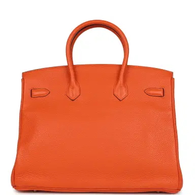 HERMÈS Pre-owned Hermes Birkin 35 Feu Clemence Palladium Hardware | Thumbnail 4 HERMÈS Pre-owned Hermes Birkin 35 Feu Clemence Palladium Hardware | Thumbnail 4