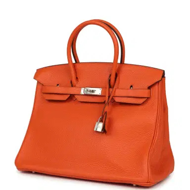 HERMÈS Pre-owned Hermes Birkin 35 Feu Clemence Palladium Hardware | Thumbnail 5 HERMÈS Pre-owned Hermes Birkin 35 Feu Clemence Palladium Hardware | Thumbnail 5