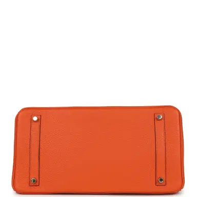 HERMÈS Pre-owned Hermes Birkin 35 Feu Clemence Palladium Hardware | Thumbnail 6 HERMÈS Pre-owned Hermes Birkin 35 Feu Clemence Palladium Hardware | Thumbnail 6